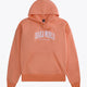 Osaka women hoodie in peach with white logo. Front flatlay view
