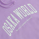Osaka women hoodie in light purple with white logo. Front flatlay detail logo view