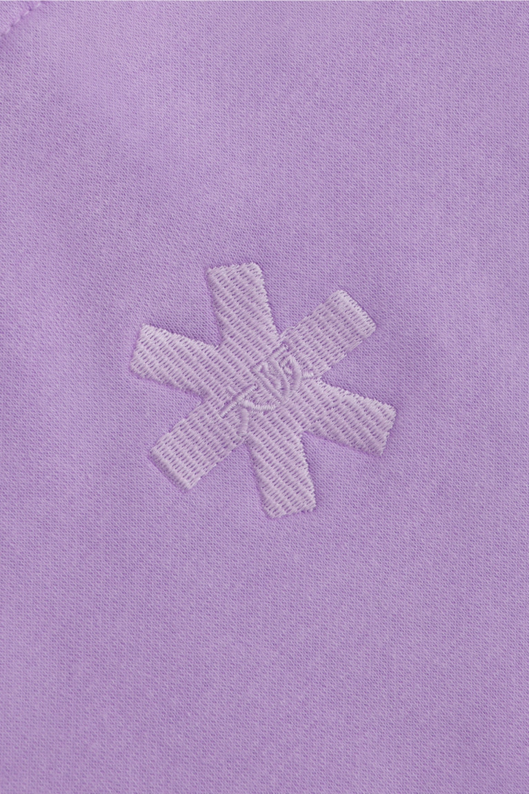 Osaka women hoodie in light purple with white logo. Back detail logo view