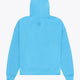Osaka women hoodie in light blue with white logo. Back flatlay view