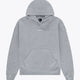 Osaka women hoodie in heather grey with white logo. Front flatlay view