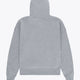 Osaka women hoodie in heather grey with white logo. Back flatlay view