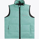 Osaka women padded gilet in green with grey logo. Front flatlay view