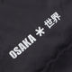 Osaka women padded gilet in black with white logo. Front detail logo view