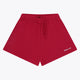 Osaka women shorts in red with logo in white. Front flatlay view
