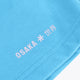 Osaka women shorts in light blue with logo in white. Front flatlay detail logoview