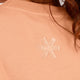 Osaka women sweater in peach with logo in white. Back detail logo view