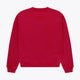 Osaka women sweater in red with logo in white. Back flatlay view
