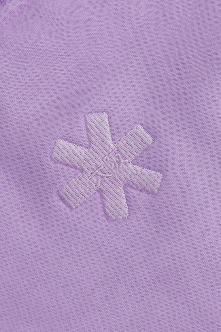 Osaka women sweater in light purple with logo in white. Back detail logo view