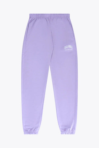 Farbige Damen-Jogginghose Osaka women sweatpants in light purple with logo in white. Front flatlay view