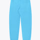 Osaka women sweatpants in light blue with logo in white. Back flatlay view