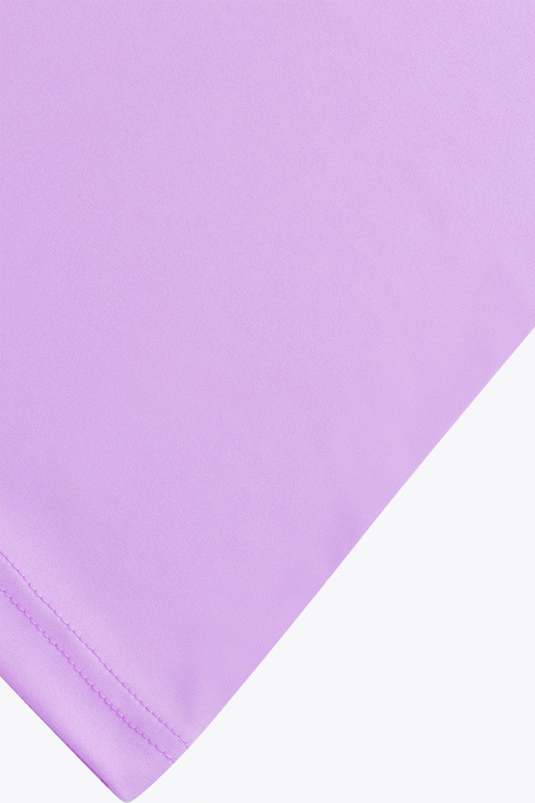 Osaka women tee short sleeve in light purple with logo in grey. Detail fabricview