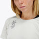 Osaka women tee short sleeve in light grey with logo in grey. Front detail logo view