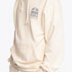 the Osaka unisex cream hoodie sports culture society with logo in dark grey. Front detail view