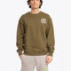 Man wearing the Osaka x Buenas Open sweater in army green. Front view