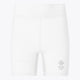 Osaka women tech short thights in white with grey logo. Front flatlay view
