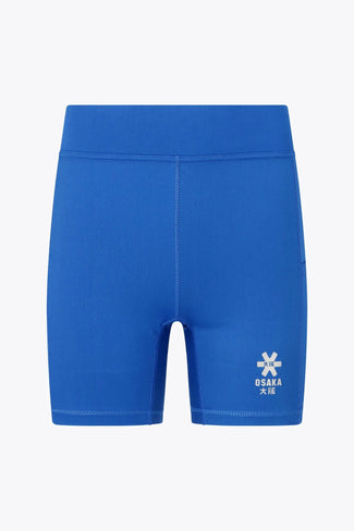 Farbe Damen Tech Biker <tc>Shorts</tc> Osaka women tech short thights in princess blue with grey logo. Front flatlay view
