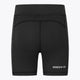Osaka women tech short thights in black with grey logo. Back flatlay view
