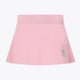 Osaka women floucy skort pink with logo in grey. Front flatlay view