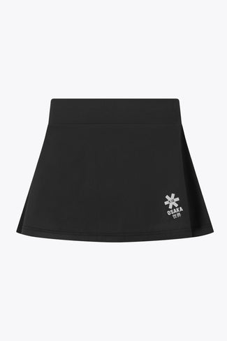 Color Women Floucy Skort Osaka women floucy skort black with logo in grey. Front flatlay view
