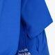 Osaka women cropped hoodie inprincess blue with college logo in white. Side view