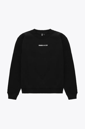 Color Unisex Sweater Signature Osaka unisex sweater signature black with white logo. Front flatlay view