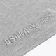 Osaka unisex basic tee in heather grey. Detail logo view