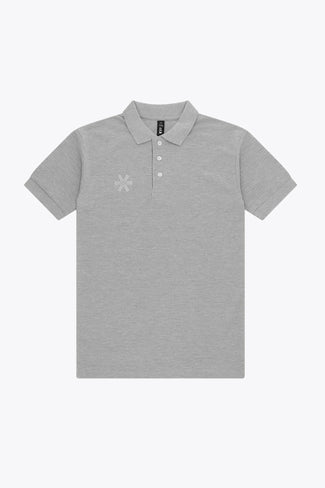 Osaka <tc>Signature</tc> Grundlagen Osaka unisex basic polo in grey with grey logo. Front flatlay view