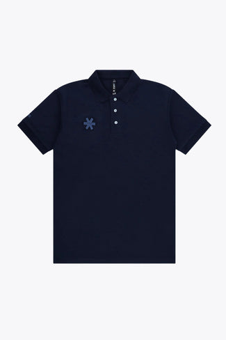 Farbe <tc>Unisex</tc> Polo Basic Osaka unisex basic polo in navy with navy logo. Front flatlay view
