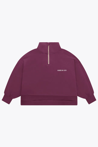 Farbe Kurzer Pullover mit halbem Reißverschluss für Damen Osaka Osaka Women Cropped Half Zip Sweater | Cherry Lacquer - Sweaters Apparel