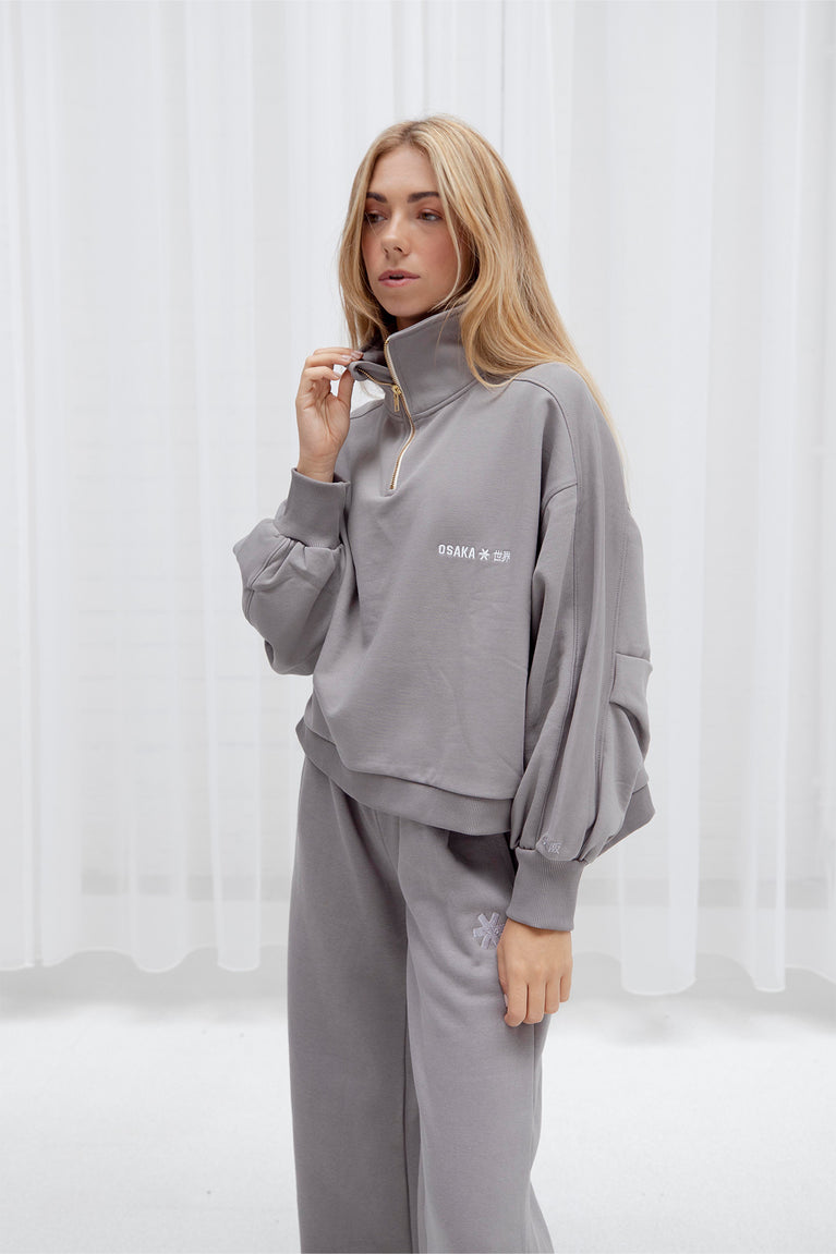 Osaka Women Cropped Half Zip Sweater | Cloudburst