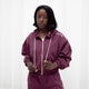 Osaka Women Cropped Full Zip Hoodie | Cherry Lacquer