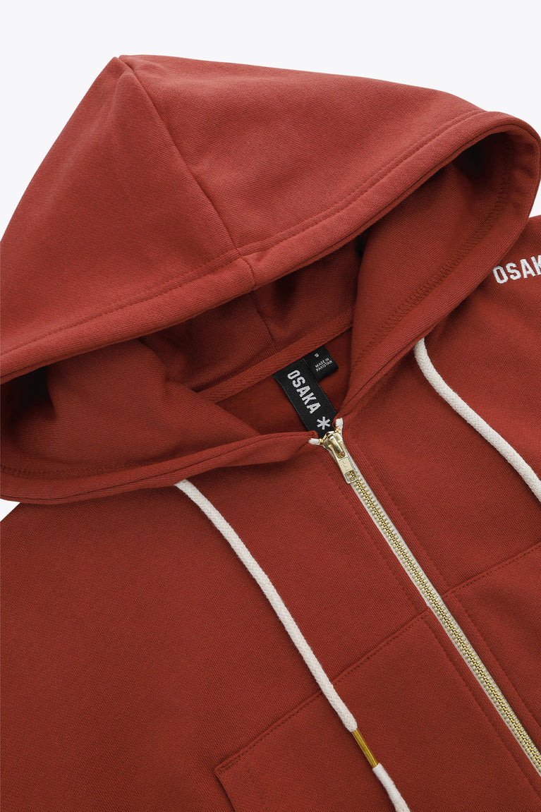 Osaka Women Cropped Full Zip Hoodie | Brunette
