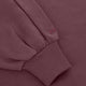 Women’s mockneck sweater close-up of ribbed sleeve cuff seam in dark plum