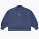 Women’s mockneck sweater in blue with ribbed hem and sleeves