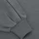 Dark grey melange sweater sleeve with ribbed cuff and stitched seam detail at cuff.