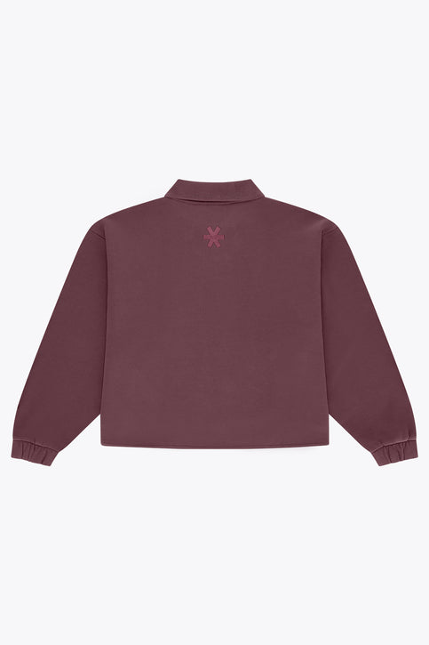 Women’s Osaka polo zip sweater, peppercorn color, quarter-zip collar, long sleeves