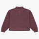Women’s Osaka polo zip sweater, back view with small cross/star embroidery, long sleeves