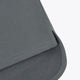 Women’s dark grey zip polo sweater, curved hem with stitched edge detail
