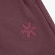 Plum wide-leg sweatpants with embroidered cross logo on the leg