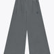 Dark grey melange wide-leg sweatpants with elastic waistband and side pockets