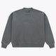 Men's dark grey melange crewneck pullover sweater with ribbed cuffs and hem