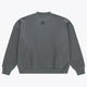 Men's dark grey melange crewneck pullover sweater with small back logo