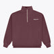 Men's Peppercorn half-zip sweater with stand collar, gold zipper, long sleeves