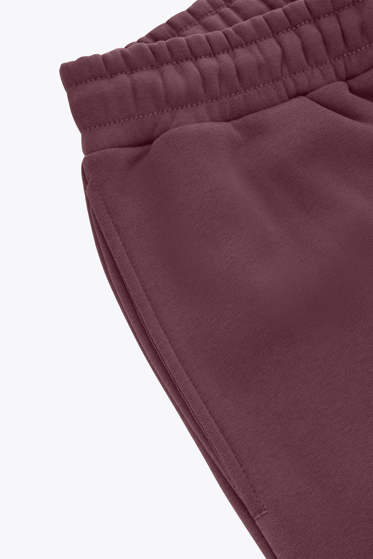 Osaka men's wide sweatpants waistband seam and side panel stitching, Peppercorn