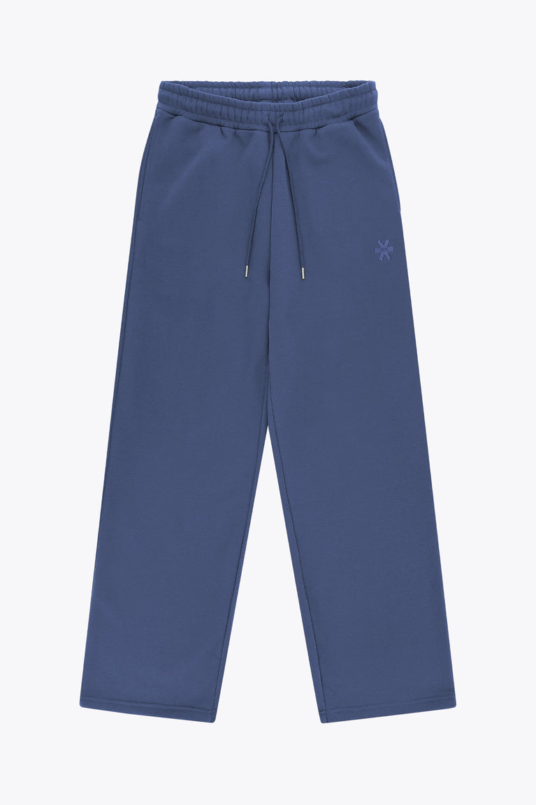 Men's wide-leg sweatpants, blue with elastic waistband and drawstring