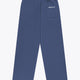 Men's wide-leg sweatpants, blue with side pocket and elastic waistband