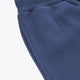 Blue wide-leg sweatpants with elastic waistband and side seam detail