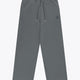 Men's wide-leg sweatpants in dark grey melange, drawstring waist and tapered hem.