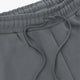 Dark grey melange elastic waistband with adjustable drawstring cords.